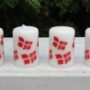 Danish Flag Candles, 4 pck