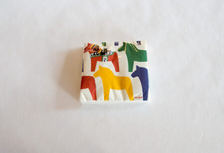 White dala horse cocktail napkins