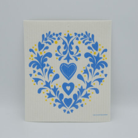 Swedish dishcloth, blue heart