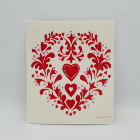 Swedish dishcloth, red heart