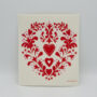 Swedish dishcloth, red heart