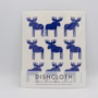 Swedish Dishcloth, blue moose