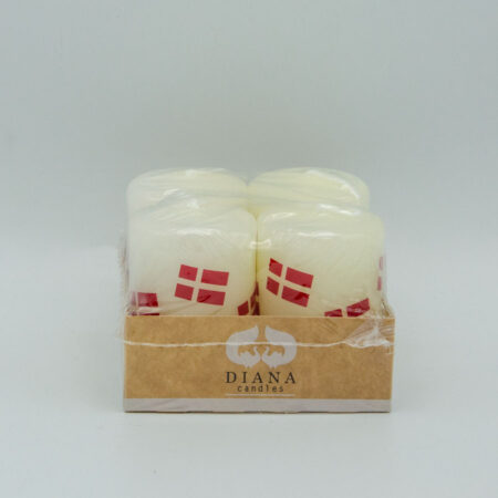 Danish Flag Candles, 4 pck