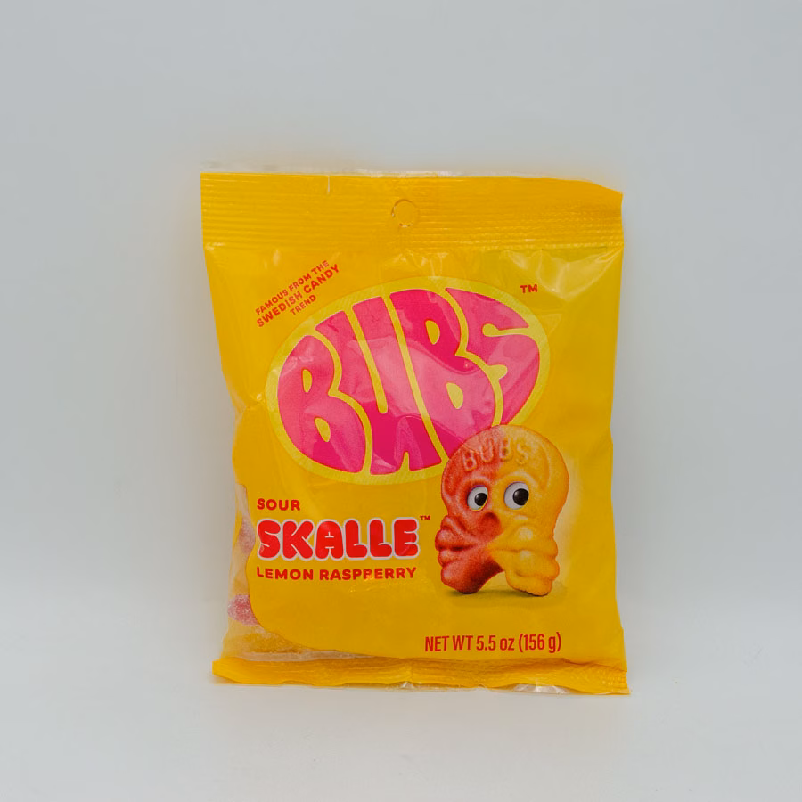 BUBS sour Skalle, lemon raspberry